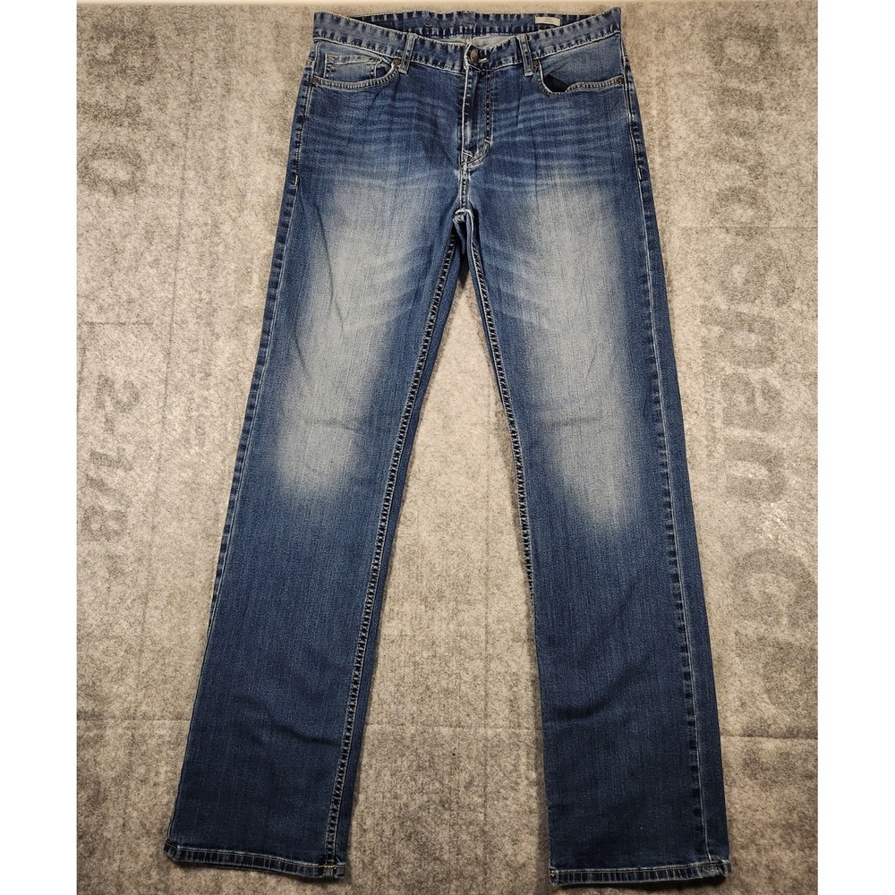 Calvin Klein Jeans men's 34 x 32 Straight Fit Dark Wash Denim stretch